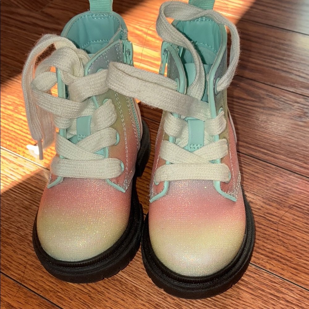 Cat & Jack Pink and Green Ombré Boots